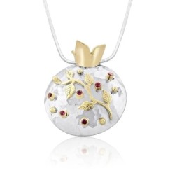 שרשרת רימונים מכסף וזהב מדהימה